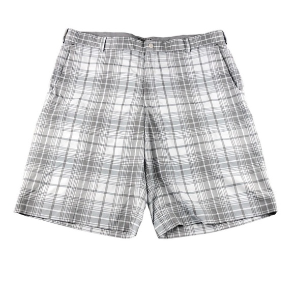 Nike Golf Gray White Plaid Dri Fit Shorts - Picture 1 of 9